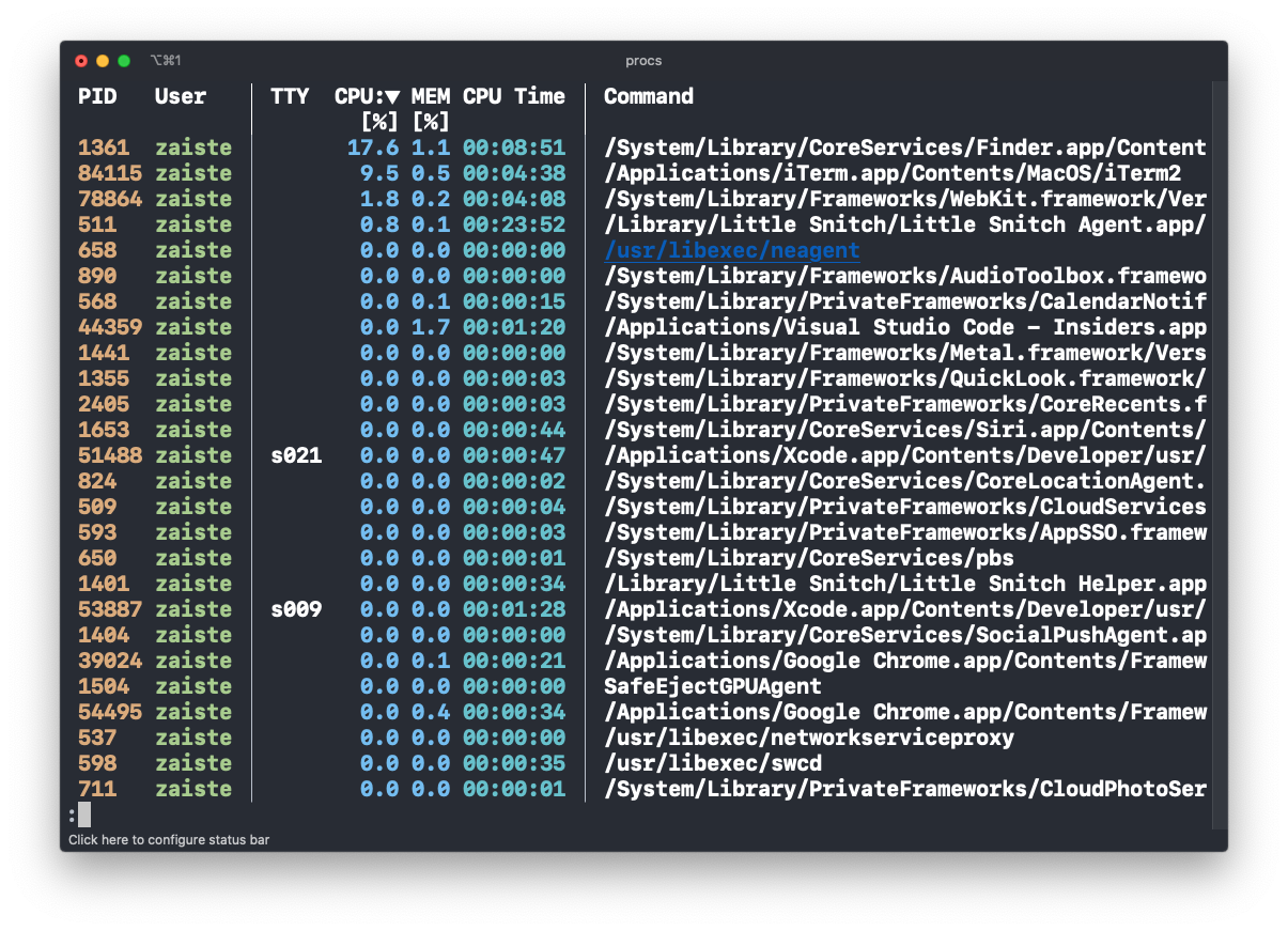 modern unix procs